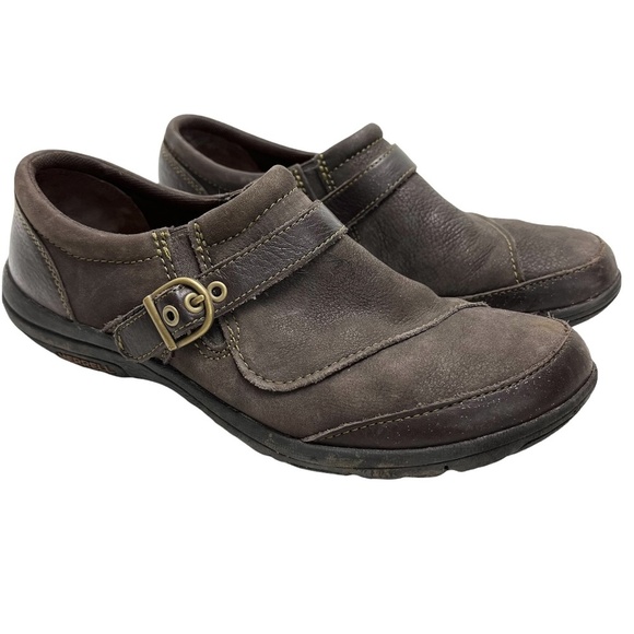 Merrell Shoes - MERRELL Chocolate Brown Loafers Flats Genuine Leather Rustic Casual Shoes sz 9.5